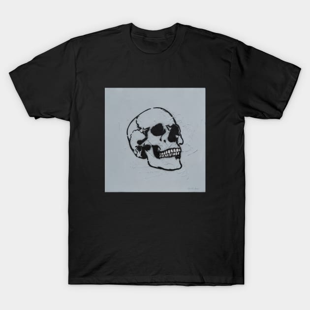 Skull with silver teeth (Skull Spray Art) skull merch T-Shirt by Dmitry_Buldakov